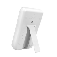 Rear view of the YA20-2W7 portable light therapy panel with fold-out tabletop stand, ventilation, and power switch