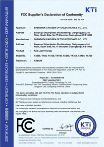 FCC certification for red light therapy devices, model YA600-YA720, compliant with ANSI C63.4:2014