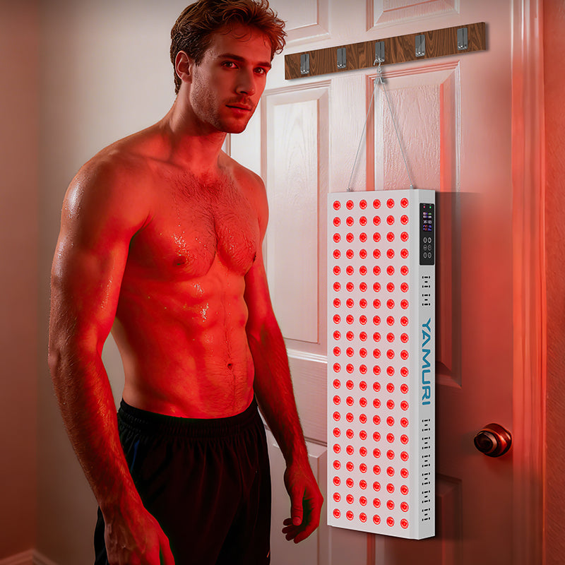 Portable red light therapy lamp for muscle relaxation and daily wellness