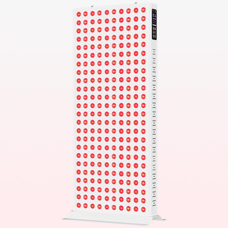 LED red light therapy panel with adjustable settings for skin and muscle health