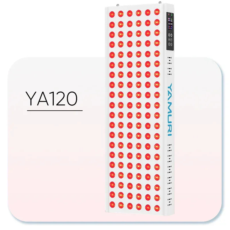 YA120 red light therapy panel with adjustable settings for muscle recovery and skin health