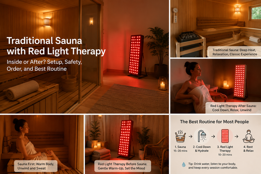 Traditional Sauna and Red Light Therapy: Should You Do It Inside or After?