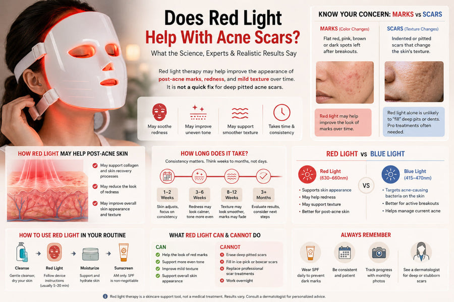 Does Red Light Help With Acne Scars? (Marks, Pits & Real Timeline)
