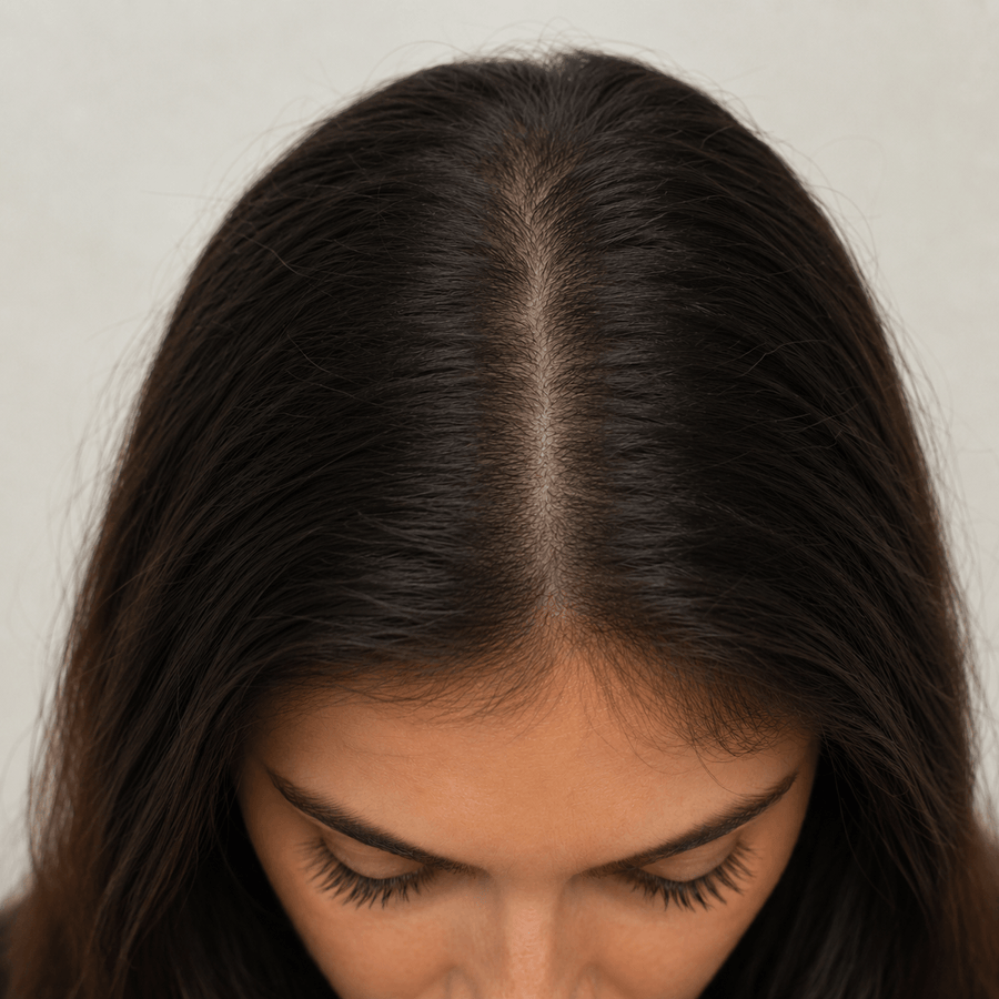 After image showing scalp and hairline appearance after a consistent wellness routine