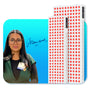 Woman beside red light therapy panels with adjustable settings for skin and muscle recovery