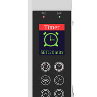 YA60-2W7 LCD control panel displaying the 20-minute timer with red and near-infrared channel indicators