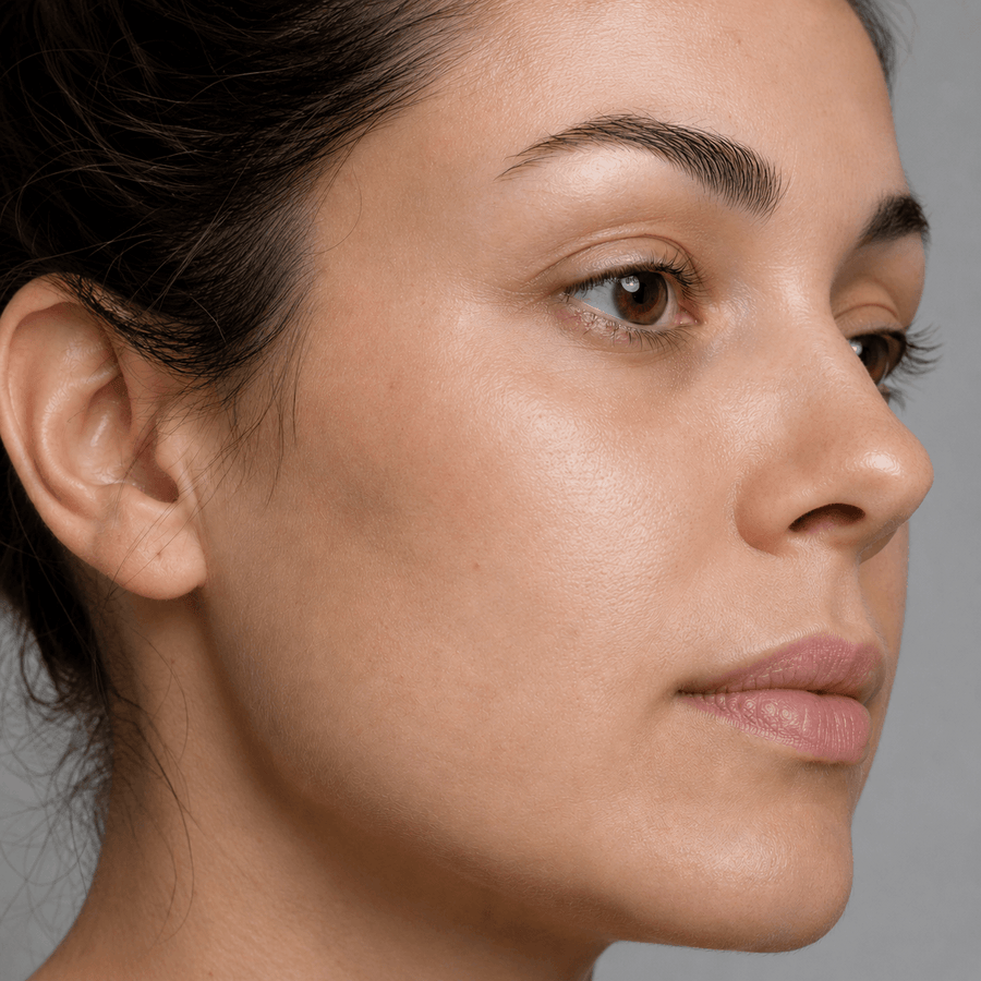 After image showing brighter-looking facial skin appearance after a consistent red light therapy routine