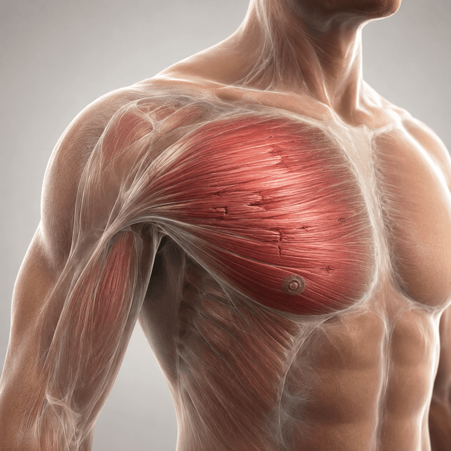 Before image showing post-workout muscle area before a red light therapy recovery-support routine